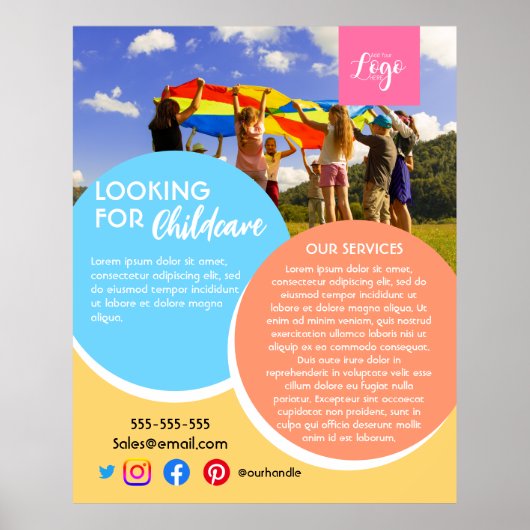 na de kinderopvang van de babysitter overdag poster (Voorkant)