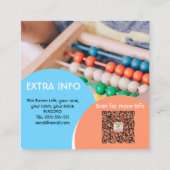 na de kinderopvang van de babysitter overdag vierkante visitekaartje (Achterkant)