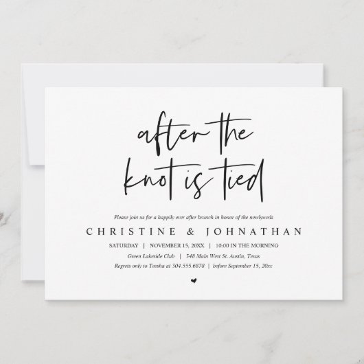 Na de knoop, na de bruiloft Brunch Uitnodiging (Voorkant)