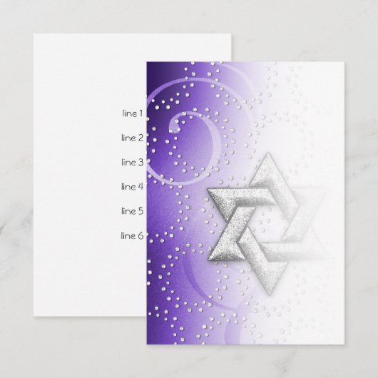 Na de Paarse Shimmer Star van David Kaart (Voorkant / Achterkant)