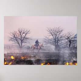Na de Prairiebrand, Flint Hills, Kansas Poster
