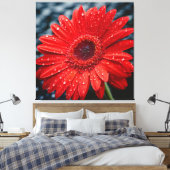 Na de regen Gerbera Daisy realisme Schilderen Canvas Afdruk (Insitu (Slaapkamer))
