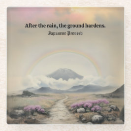Na de regen (Japanse landschapskunst) Glazen Onderzetter