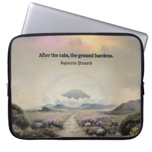 Na de regen (Japanse Waterverf landschapskunst) Laptop Sleeve
