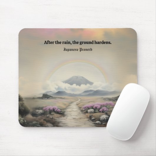 Na de regen (Japanse Waterverf landschapskunst) Muismat (Met muis)