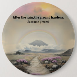 Na de regen (Japanse Waterverf landschapskunst) Ronde Button 6,0 Cm