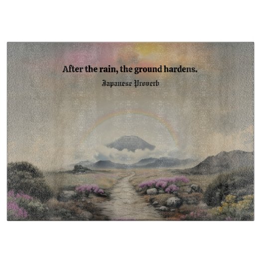 Na de regen (Japanse Waterverf landschapskunst) Snijplank (Voorkant)
