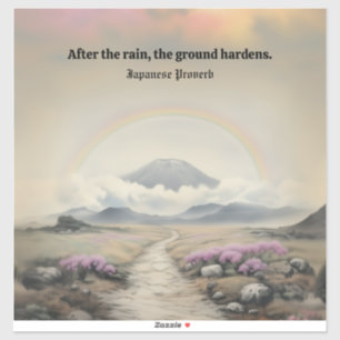 Na de regen (Japanse Waterverf landschapskunst) Sticker