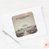 Na de regen (Japanse Waterverf landschapskunst) Vierkante Sticker (Envelop)