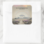 Na de regen (Japanse Waterverf landschapskunst) Vierkante Sticker (Tas)