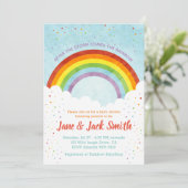 Na de regen komt de regenboog | Baby shower Kaart (Staand voorkant)