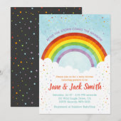 Na de regen komt de regenboog | Baby shower Kaart (Voorkant / Achterkant)