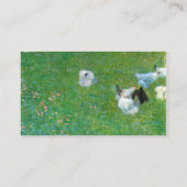 Na de regen, tuin met kippen van Klimt Visitekaartje (Achterkant)