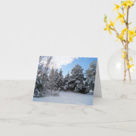 Na de sneeuwstorm is het kerst gevouwen Wenskaart Kaart (Gele Bloem)