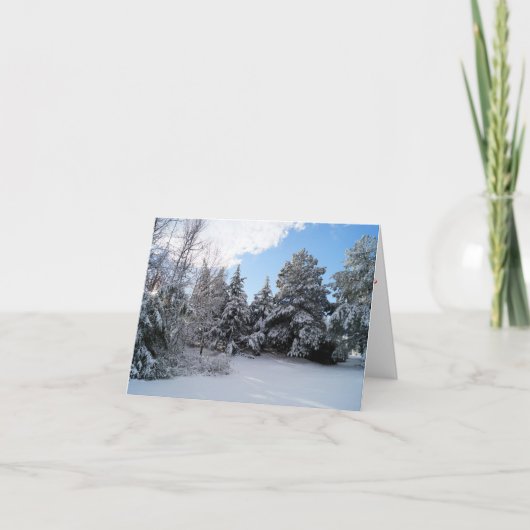 Na de sneeuwstorm is het kerst gevouwen Wenskaart Kaart (Voorkant)