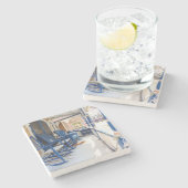 Na de sneeuwval - Martha's wijntuin Stenen Onderzetter (Zijkant)