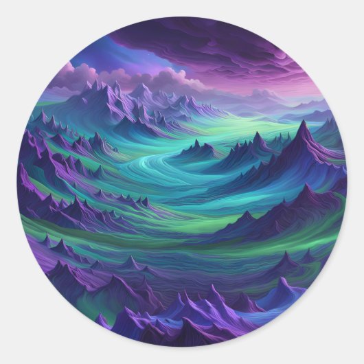 Na de storm blijft kleur over – Abstract Ronde Sticker (Voorkant)