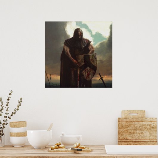 Na de strijd - krijger poster (Keuken)