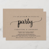 Na de trouwerij, Rustieke Kraft Elopement Kaart (Voorkant / Achterkant)