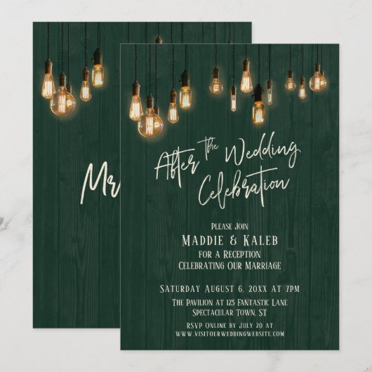 Na de Trouwfeest Groene Hout & Lichten Kaart (Voorkant / Achterkant)