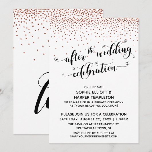 Na de Trouwfeest Koperen Confetti Kaart (Voorkant / Achterkant)