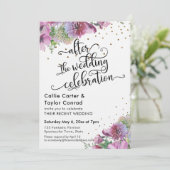 Na de Trouwfeest Wildflower Confetti Kaart (Staand voorkant)