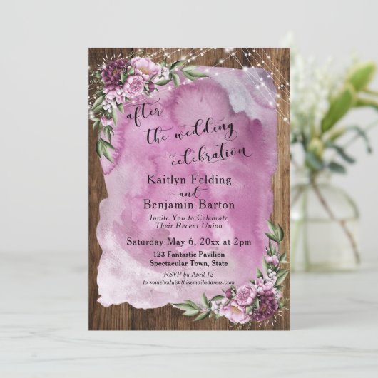 Na de Trouwfeestelijke Landelijke Waterverf Kaart (Staand voorkant)