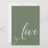 Na de Trouwviering Eenvoudige Elegante Olijf Kaart (Achterkant)