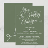 Na de Trouwviering Eenvoudige Elegante Olijf Kaart (Voorkant / Achterkant)