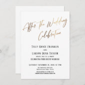 Na de Trouwviering Eenvoudige Gouden Accent Kaart (Voorkant / Achterkant)