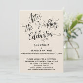 Na de Trouwviering Elegant Schrift Crème Kaart (Staand voorkant)