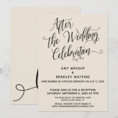 Na de Trouwviering Elegant Schrift Crème Kaart (Voorkant / Achterkant)