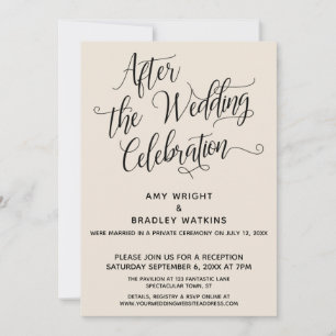 Na de Trouwviering Elegant Schrift Crème Kaart