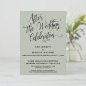 Na de Trouwviering Elegant Schrift Sage Kaart (Staand voorkant)