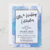 Na de Trouwviering Goud Blauw Abstract Kaart (Voorkant)