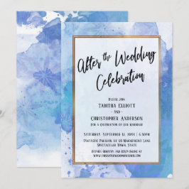 Na de Trouwviering Goud Blauw Abstract Kaart
