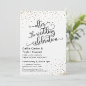 Na de Trouwviering Nep Gouden Confetti Kaart (Staand voorkant)