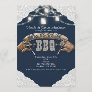 NA DE WEDDING BBQ Blue Mason Jar Lights & Lace Kaart