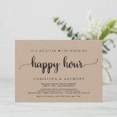 Na de Wedding Happy Hour, Elopement Party Kaart (Staand voorkant)