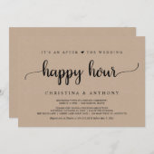 Na de Wedding Happy Hour, Elopement Party Kaart (Voorkant / Achterkant)