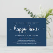 Na de Wedding Happy Hour, Rustic Elopement Uitnodi Kaart (Staand voorkant)