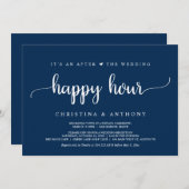 Na de Wedding Happy Hour, Rustic Elopement Uitnodi Kaart (Voorkant / Achterkant)