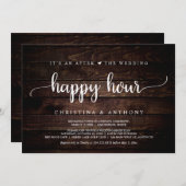Na de Wedding Happy Hour, Rustieke Elopement Kaart (Voorkant / Achterkant)