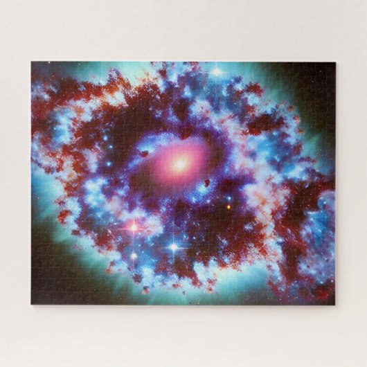 Na de wiskunde van blauw en paars kosmisch explosi legpuzzel (Horizontaal)