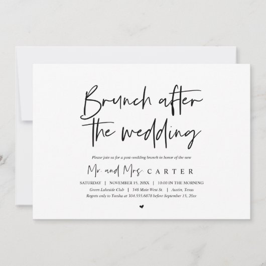 Na de woede, na de bruiloft Brunch Kaart (Voorkant)