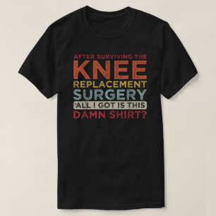 Na een chirurgische ingreep van een knie t-shirt