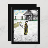 Na een paardenrit feestdagenkaart (Voorkant / Achterkant)