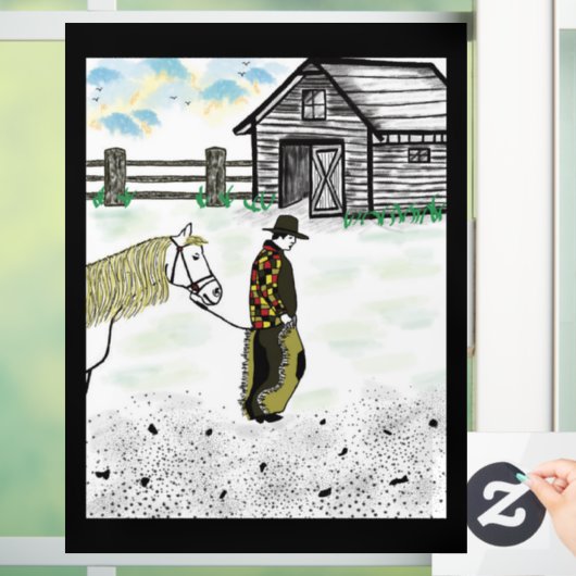 Na een paardenrit raamsticker (Huis)