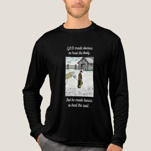 Na een paardenrit Tri-Blend shirt (Voorkant volledig)
