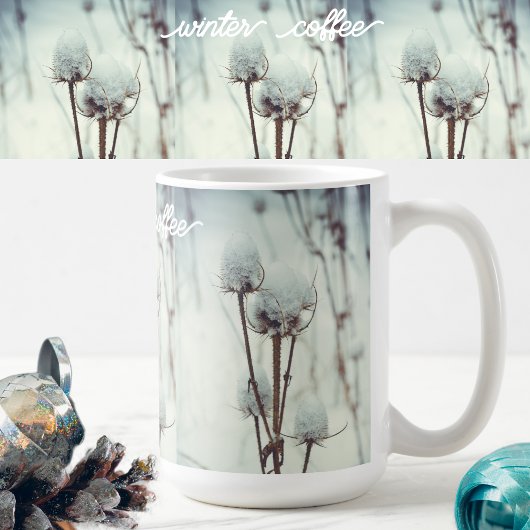 Na een sneeuwval koffiemok